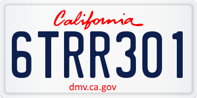 CA license plate 6TRR301