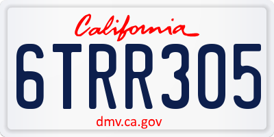 CA license plate 6TRR305