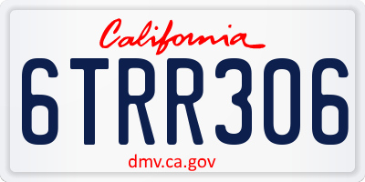 CA license plate 6TRR306