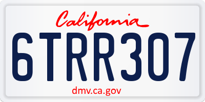 CA license plate 6TRR307