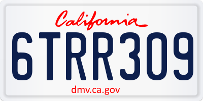 CA license plate 6TRR309