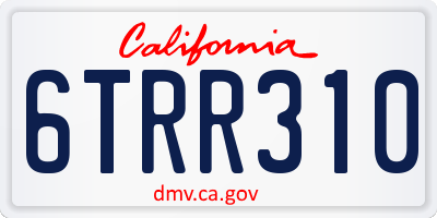 CA license plate 6TRR310