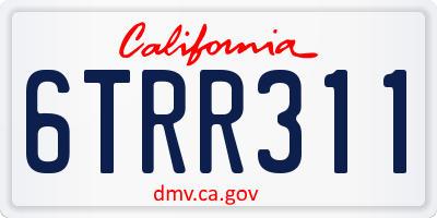 CA license plate 6TRR311