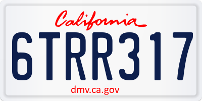 CA license plate 6TRR317