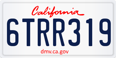 CA license plate 6TRR319