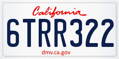 CA license plate 6TRR322