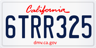 CA license plate 6TRR325