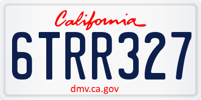 CA license plate 6TRR327