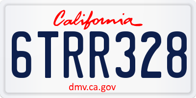 CA license plate 6TRR328