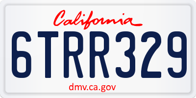 CA license plate 6TRR329