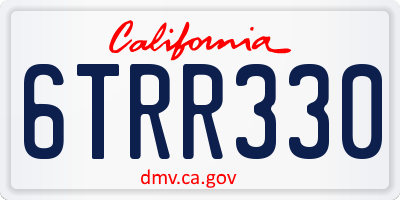 CA license plate 6TRR330
