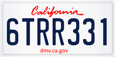 CA license plate 6TRR331