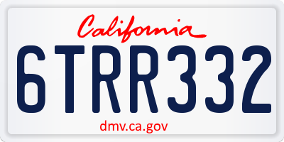 CA license plate 6TRR332