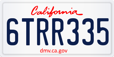 CA license plate 6TRR335