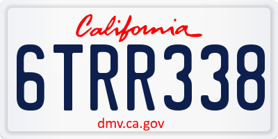 CA license plate 6TRR338