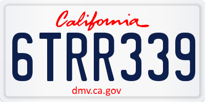 CA license plate 6TRR339