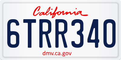 CA license plate 6TRR340