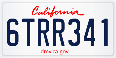 CA license plate 6TRR341