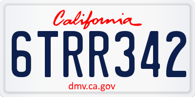 CA license plate 6TRR342