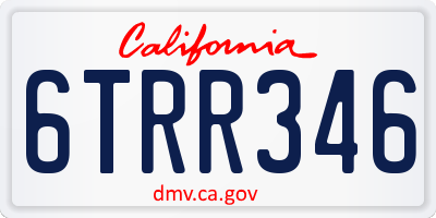CA license plate 6TRR346