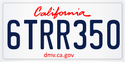 CA license plate 6TRR350