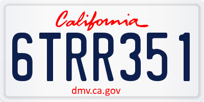CA license plate 6TRR351