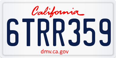 CA license plate 6TRR359