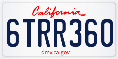 CA license plate 6TRR360