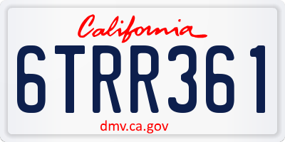 CA license plate 6TRR361