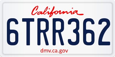 CA license plate 6TRR362