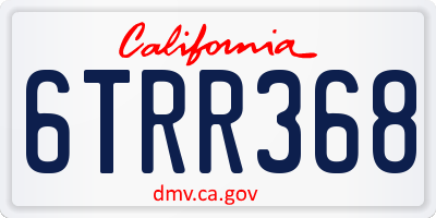 CA license plate 6TRR368