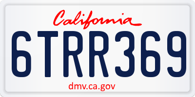 CA license plate 6TRR369