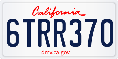 CA license plate 6TRR370