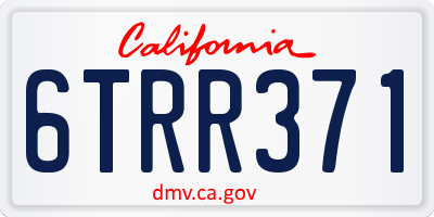 CA license plate 6TRR371