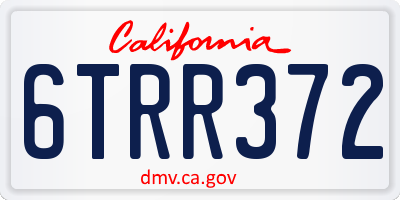 CA license plate 6TRR372