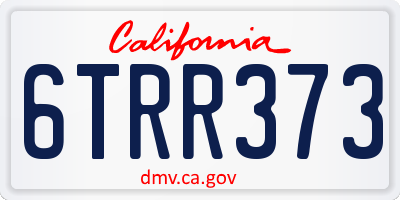 CA license plate 6TRR373