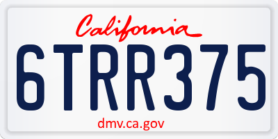 CA license plate 6TRR375