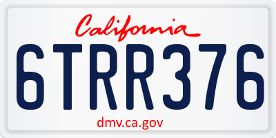 CA license plate 6TRR376