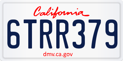 CA license plate 6TRR379