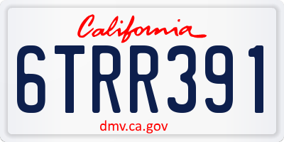 CA license plate 6TRR391