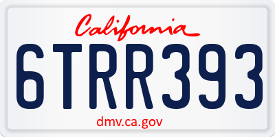 CA license plate 6TRR393