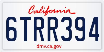 CA license plate 6TRR394