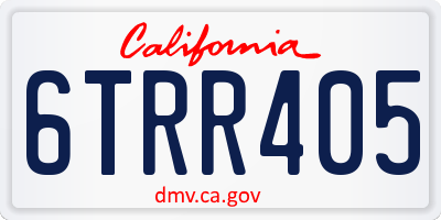 CA license plate 6TRR405