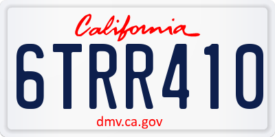 CA license plate 6TRR410