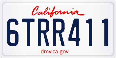 CA license plate 6TRR411