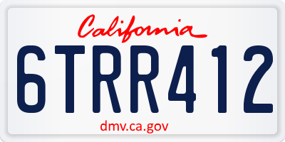 CA license plate 6TRR412