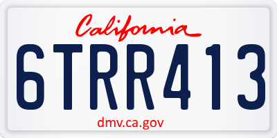 CA license plate 6TRR413