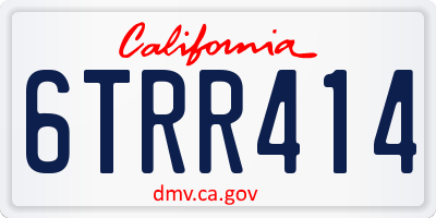 CA license plate 6TRR414