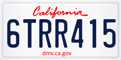 CA license plate 6TRR415