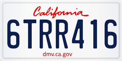 CA license plate 6TRR416